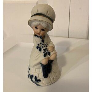 Vtg JASCO Collector Bells Royal Majestic sitting girl/w white coat & blue‎ boots